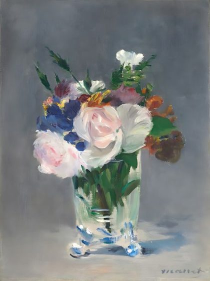 Famous Kits |  Edouard Manet – Flowers in a Crystal Vase 60x75cm(24×29.5in) Famous Famous Kits