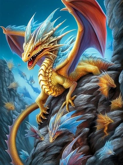 Fantasy Kits |  Dragons Everywhere – Paint by Numbers Kit 60x75cm(24×29.5in) Fantasy Fantasy Kits