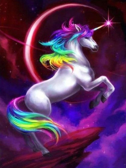 Fantasy Kits |  Rainbow Unicorn Painting 60x75cm(24×29.5in) Fantasy Fantasy Kits