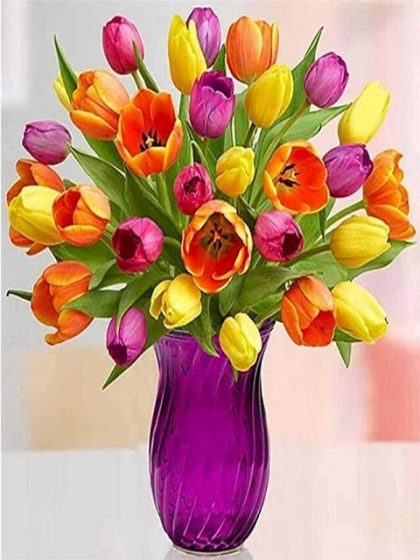 Floral Kits |  Burst of Tulips 60x75cm(24×29.5in) Floral Kits Floral Kits