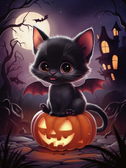 Halloween |  Cute Bat 60x75cm(24×29.5in) Halloween Halloween