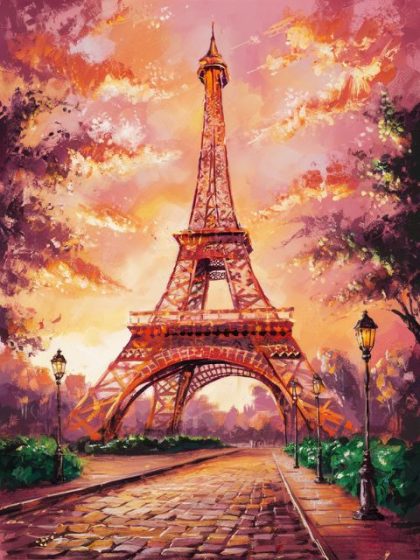 Landscape |  Eiffel Tower in Paris 60x75cm(24×29.5in) Landscape Landscape