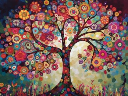 Landscape |  Flower Mandala Tree 60x75cm(24×29.5in) Landscape Landscape