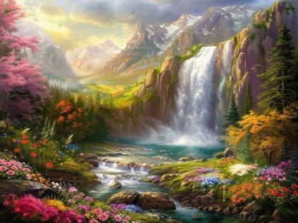 Landscape |  Gorgeous Waterfalls - Paint by Numbers Kit 60x75cm(24x29.5in)