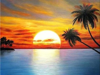 Landscape |  Heavenly Beach Sunset 60x75cm(24×29.5in) Landscape Landscape