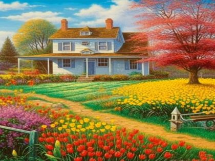 Landscape |  Spring Farm – Paint by Numbers Kit 60x75cm(24×29.5in) Landscape Landscape